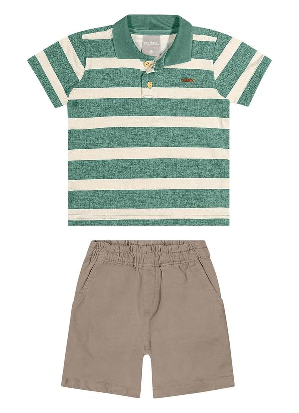 Colorittá - Conjunto Infantil Menino Polo Listrada Colorittá Verde 1