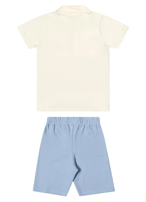 Elian - Conjunto Infantil Menino Polo Listrado Bege - ELIAN