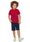 Elian - Conjunto Infantil Menino Polo Listrado Vermelho - variação: Vermelho
