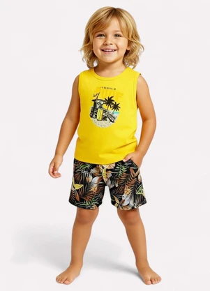 Kyly - Conjunto Infantil Menino Praia Amarelo - KYLY