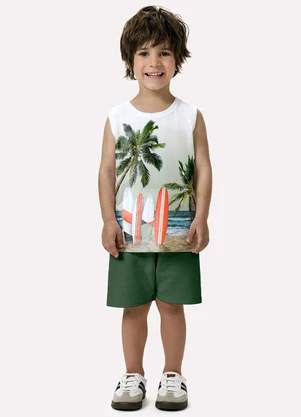 Kyly - Conjunto Infantil Menino Praia Branco - KYLY