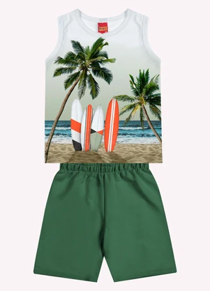 Kyly - Conjunto Infantil Menino Praia Branco - KYLY