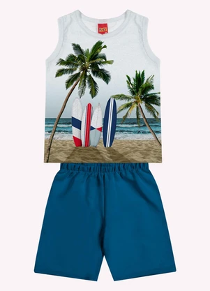 Kyly - Conjunto Infantil Menino Praia Cinza - KYLY
