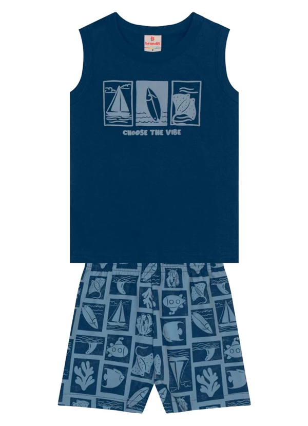 Brandili - Conjunto Infantil Menino Praiano Azul