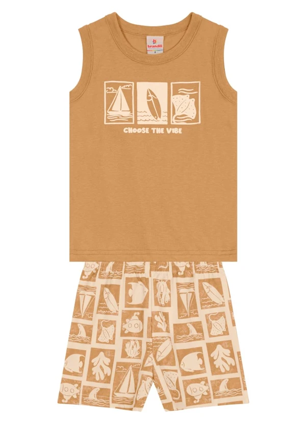 Brandili - Conjunto Infantil Menino Praiano Marrom 2