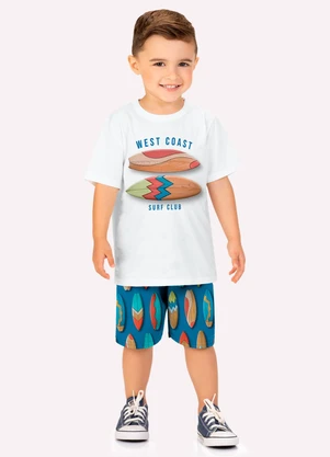 Kyly - Conjunto Infantil Menino Pranchas Branco - KYLY