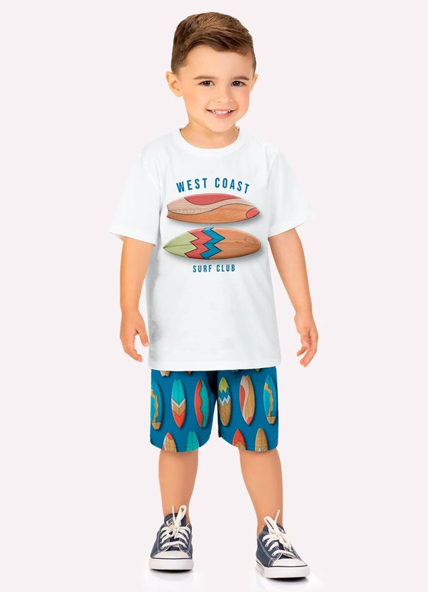 Kyly - Conjunto Infantil Menino Pranchas Branco