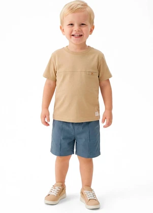 Colorittá - Conjunto Infantil Menino Recorte Frontal Bege - COLORITTÁ