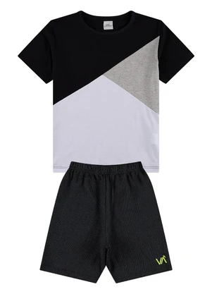 Vida Costeira - Conjunto Infantil Menino Recortes Preto - VIDA COSTEIRA