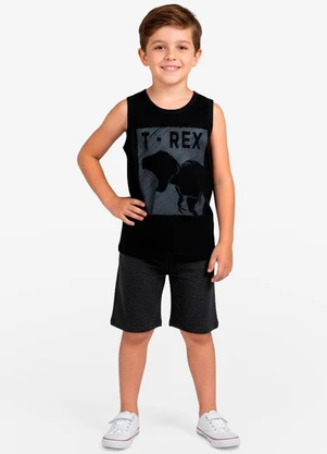 Select - Conjunto Infantil Menino Regata e Bermuda Preto - SELECT