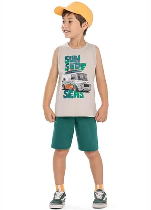 Elian - Conjunto Infantil Menino Regata Estampa Bege - ELIAN
