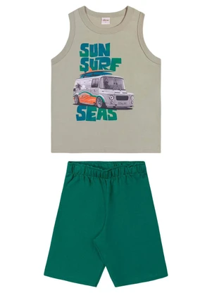 Elian - Conjunto Infantil Menino Regata Estampa Bege - ELIAN