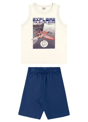 Elian - Conjunto Infantil Menino Regata Estampa Branco - ELIAN