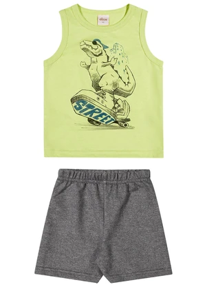 Elian - Conjunto Infantil Menino Regata Estampada Verde - ELIAN