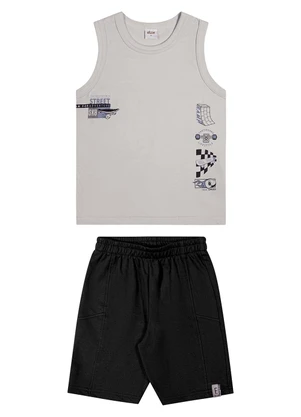 Elian - Conjunto Infantil Menino Regata Skate Cinza - ELIAN