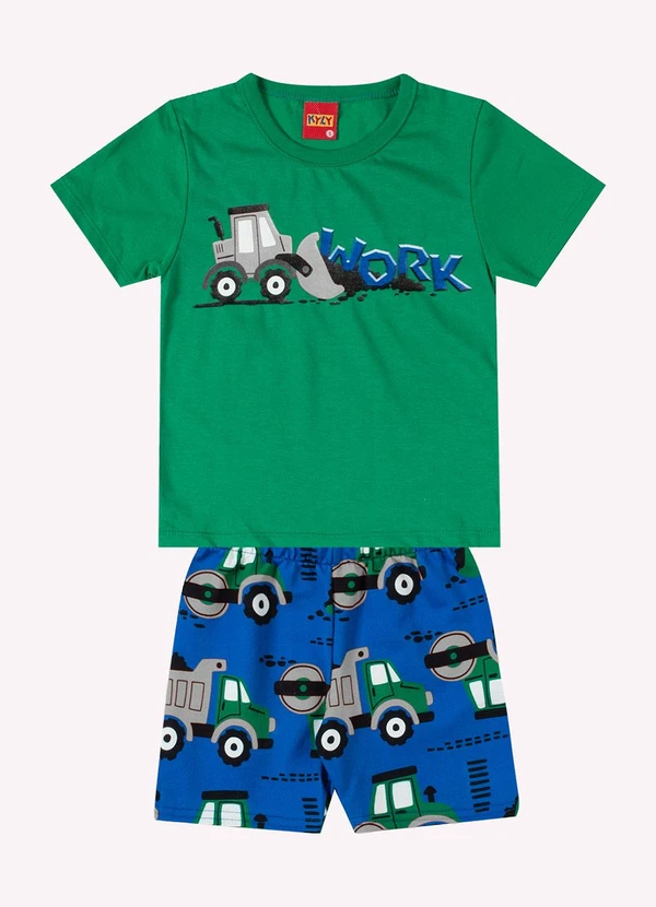 Kyly - Conjunto Infantil Menino Retroescavadeira Verde