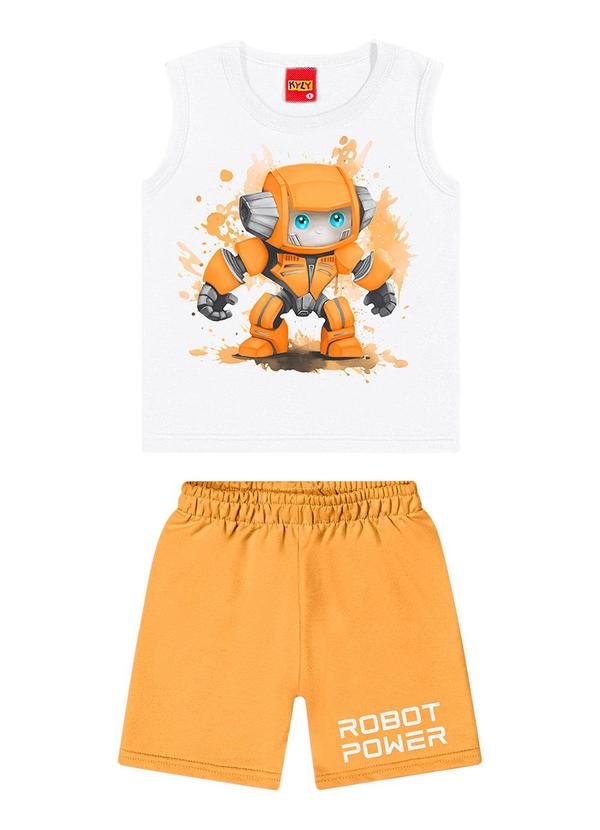Kyly - Conjunto Infantil Menino Robô Branco