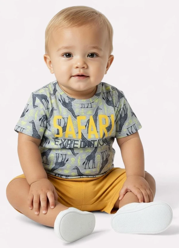 Kyly - Conjunto Infantil Menino Safari Cinza