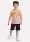 Kyly - Conjunto Infantil Menino Safari Cinza - variação: Laranja