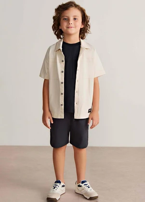 Colorittá - Conjunto Infantil Menino Sarjado Bege - COLORITTÁ