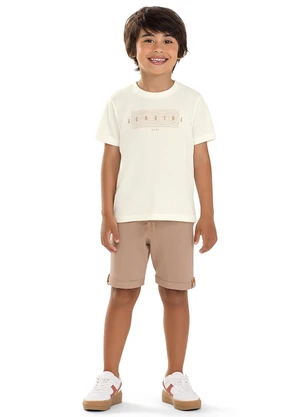 Colorittá - Conjunto Infantil Menino Seaside Puff Bege - COLORITTÁ