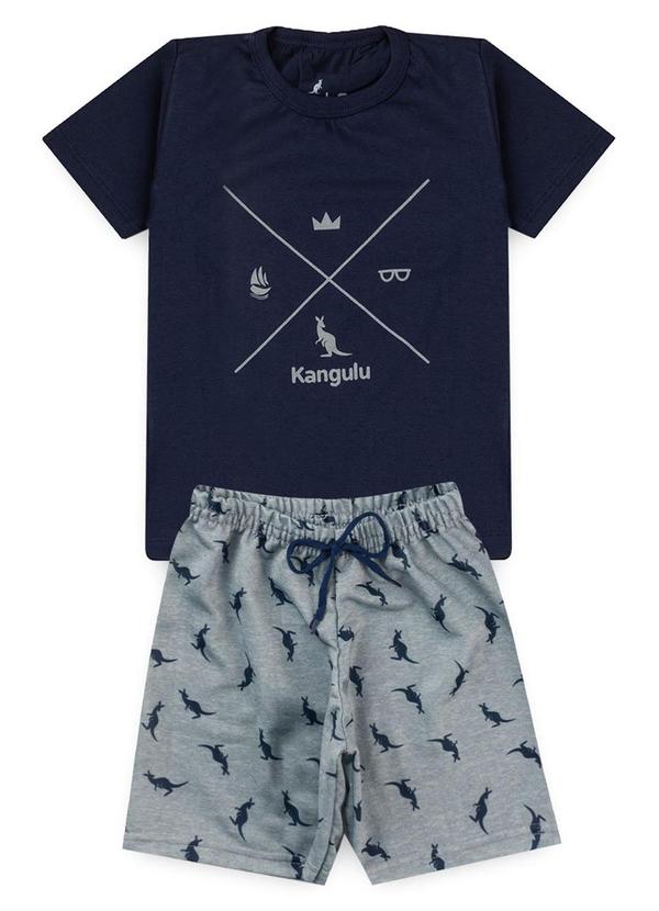 Rosa Azul - Conjunto Infantil Menino Símbolos Kangulu Azul