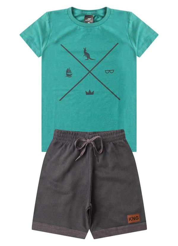 Rosa Azul - Conjunto Infantil Menino Símbolos Kangulu Verde