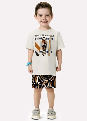 Kyly - Conjunto Infantil Menino Skate Bege - KYLY