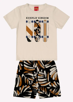 Kyly - Conjunto Infantil Menino Skate Bege - KYLY