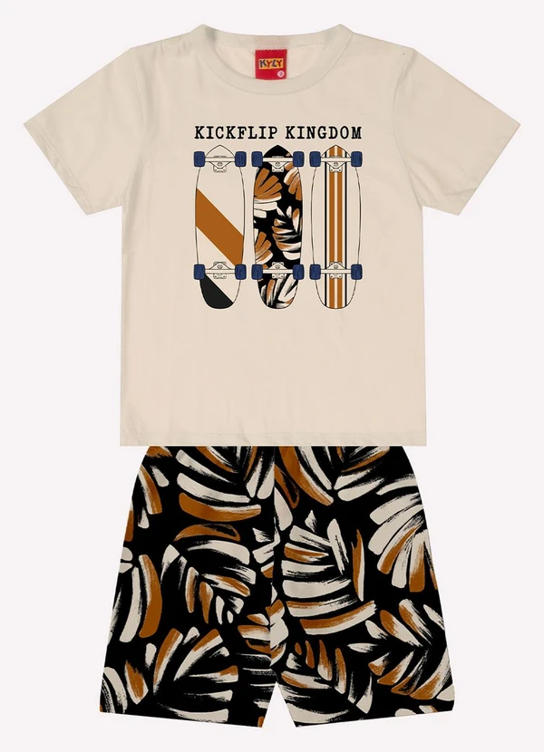 Kyly - Conjunto Infantil Menino Skate Bege 2