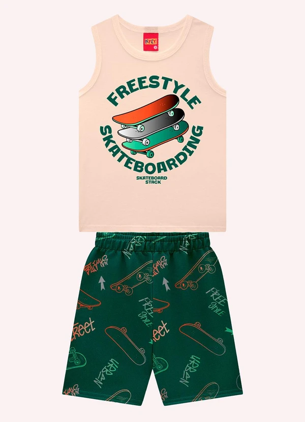 Kyly - Conjunto Infantil Menino Skate Bege