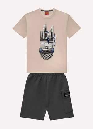 Kyly - Conjunto Infantil Menino Skate Bege - KYLY