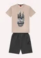 Kyly - Conjunto Infantil Menino Skate Preto - variação: Bege