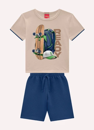Kyly - Conjunto Infantil Menino Skate Bege - KYLY