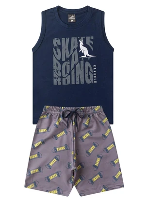 Rosa Azul - Conjunto Infantil Menino Skate Boarding Azul - ROSA AZUL