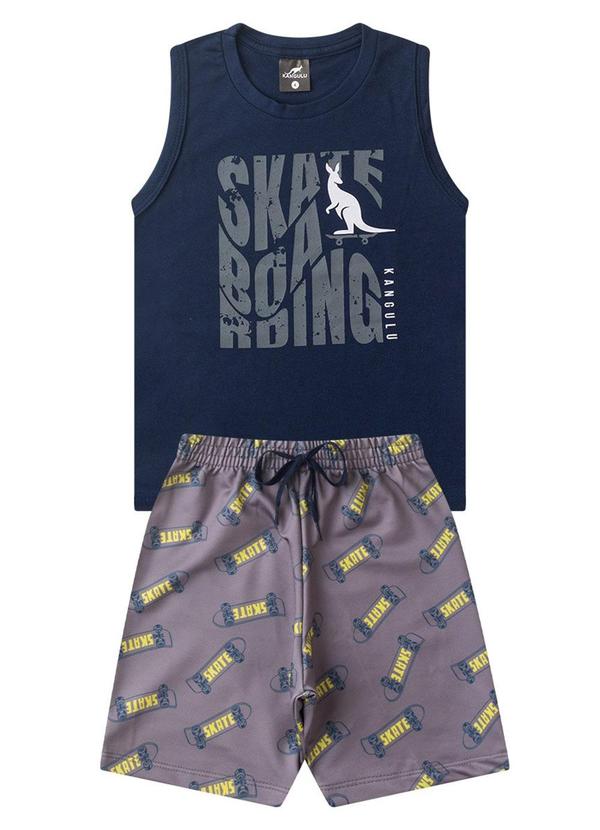 Rosa Azul - Conjunto Infantil Menino Skate Boarding Azul