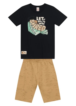 Brandili - Conjunto Infantil Menino Skate em Gel Preto - BRANDILI