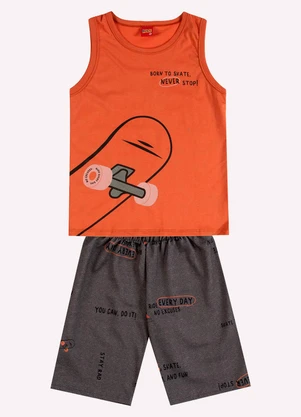 Kyly - Conjunto Infantil Menino Skate Laranja - KYLY