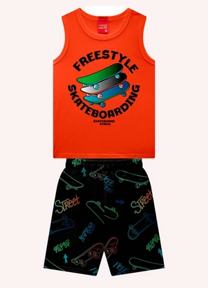 Kyly - Conjunto Infantil Menino Skate Laranja - KYLY