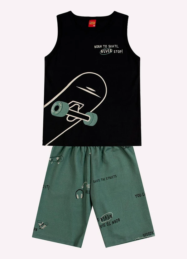 Kyly - Conjunto Infantil Menino Skate Preto