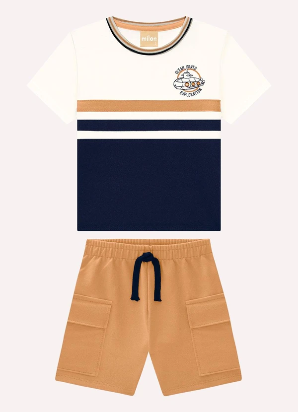 Milon - Conjunto Infantil Menino Submarino Milon Bege 2