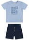 Colorittá - Conjunto Infantil Menino Sunny Textura Bege - variação: Azul