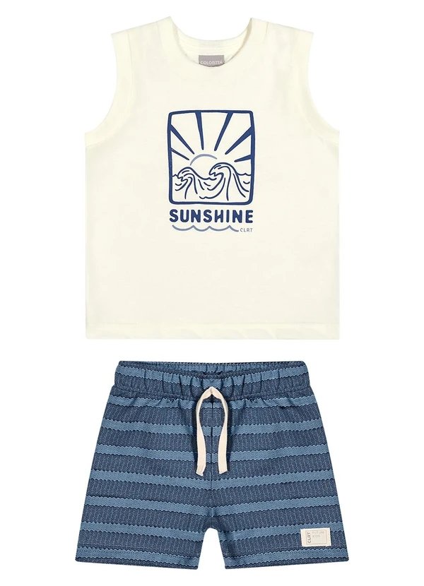 Colorittá - Conjunto Infantil Menino Sunshine Relevo Bege 1