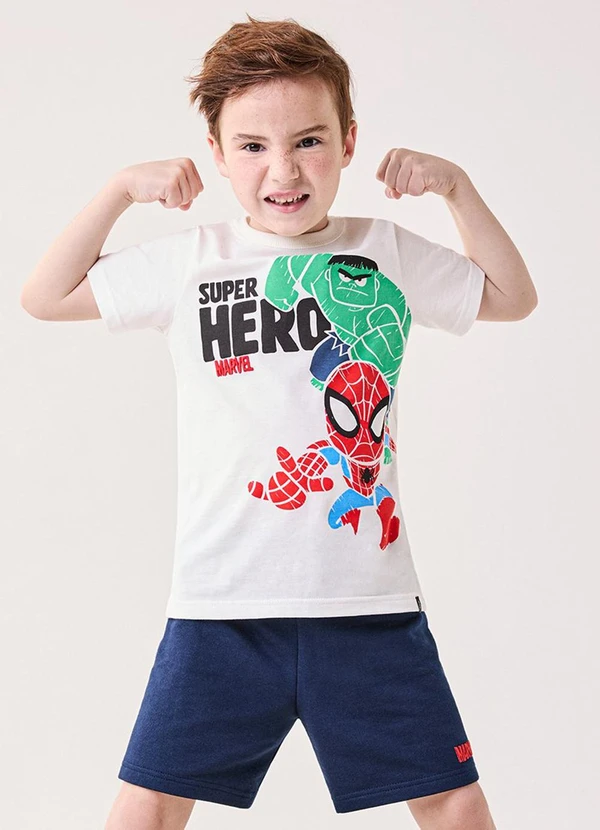 Bimbi - Conjunto Infantil Menino Super Hero Marvel Rosa