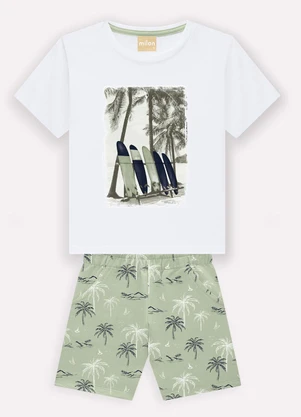 Milon - Conjunto Infantil Menino Surf Branco - MILON