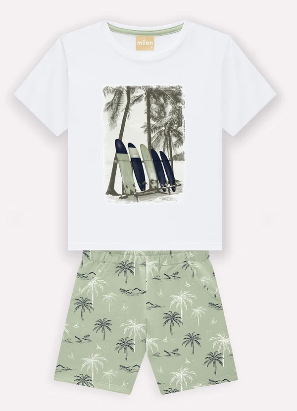 Milon - Conjunto Infantil Menino Surf Branco 2