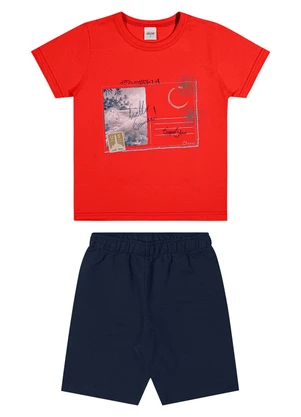 Elian - Conjunto Infantil Menino Surf Club Vermelho - ELIAN