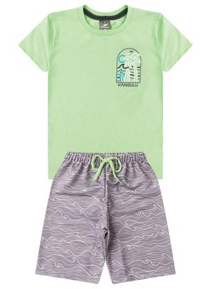 Conjunto Infantil Menino Surf Kangulu Verde Lima