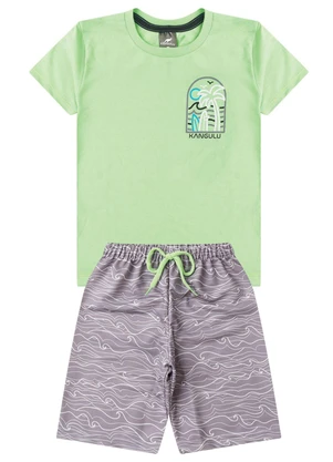 Conjunto Infantil Menino Surf Kangulu Verde Lima - undefined