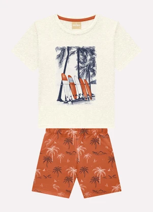 Milon - Conjunto Infantil Menino Surf Laranja - MILON